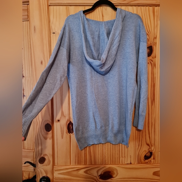 Jeanne Pierre Pullover Sweater Ribbing on Sides, Neck & Bottom V Neck Hoodi EUC - Picture 2 of 6